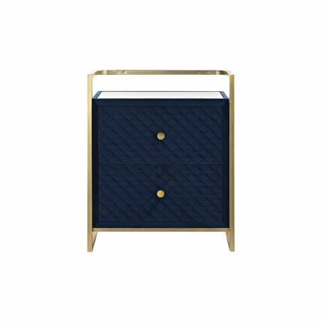 Nachttisch DKD Home Decor 60 x 35 x 74 cm Kristall Blau Gold