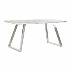 Table de Salle à Manger DKD Home Decor Acier Blanc 160 x 90 x 76 cm Bois MDF