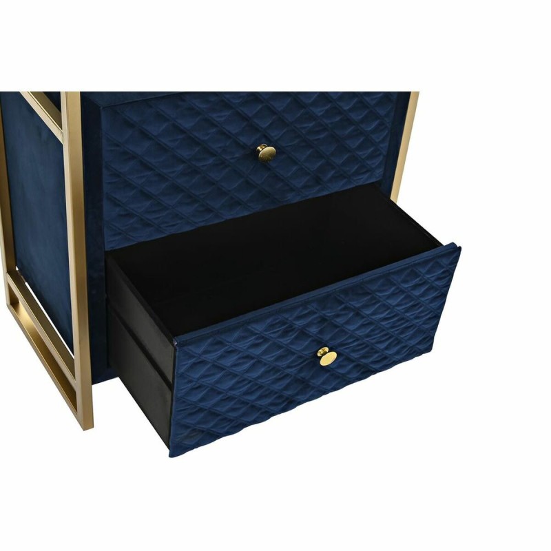 Nachttisch DKD Home Decor 60 x 35 x 74 cm Kristall Blau Gold