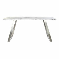 Table de Salle à Manger DKD Home Decor Acier Blanc 160 x 90 x 76 cm Bois MDF