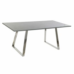 Table de Salle à Manger DKD Home Decor Verre Acier Gris foncé (180 x 90 x 76 cm)