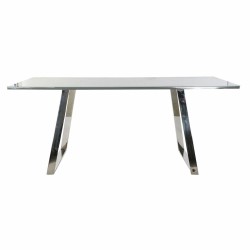 Table de Salle à Manger DKD Home Decor Verre Acier Gris foncé (180 x 90 x 76 cm)