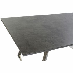 Table de Salle à Manger DKD Home Decor Verre Acier Gris foncé (180 x 90 x 76 cm)