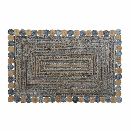 Teppich DKD Home Decor Blau Baumwolle Bunt Indianer Jute 160 x 230 x 1 cm