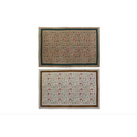 Teppich DKD Home Decor 120 x 180 x 0,4 cm Polyester Weiß Ikat Boho (2 Stück)