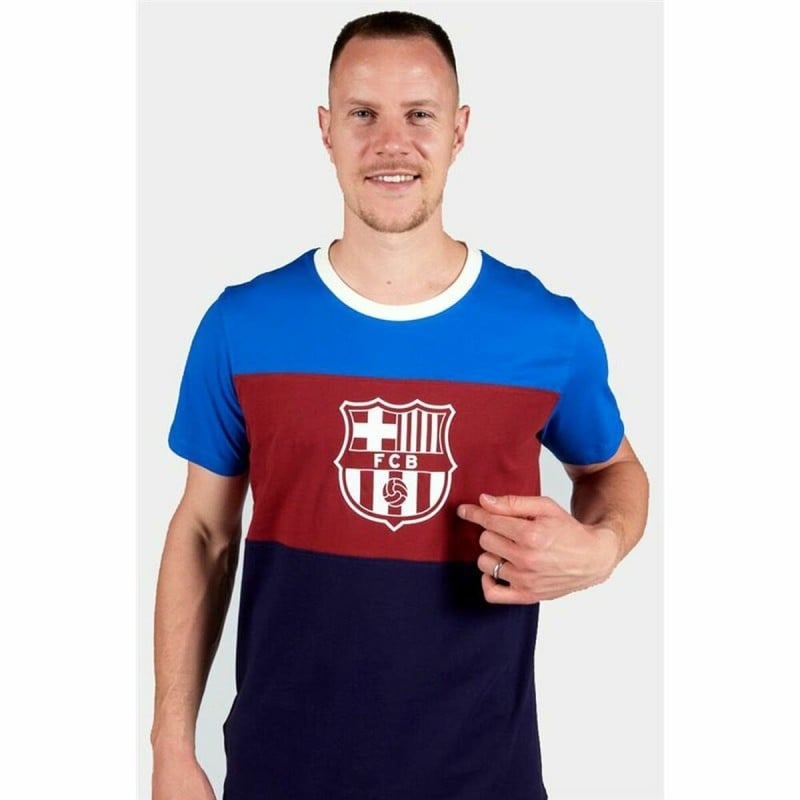 Maillot de Football à Manches Courtes pour Homme F.C. Barcelona Bleu