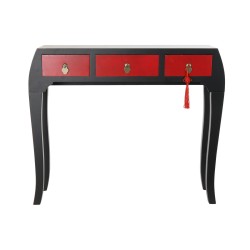 Console DKD Home Decor Sapin Rouge Noir MDF Oriental (96 x 27 x 80 cm)