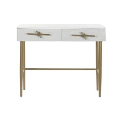 Console DKD Home Decor Blanc Multicouleur Doré Métal Fer Bois de manguier 30 x 40 cm 90 x 45 x 74 cm