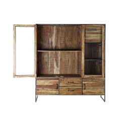 Présentoir DKD Home Decor Métal Verre Acacia Bois Recyclé 140 x 40 x 160 cm