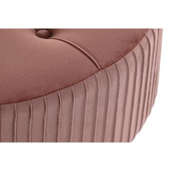 Repose-pied DKD Home Decor Naturel Bois Velours Rose clair (61 x 61 x 38 cm)