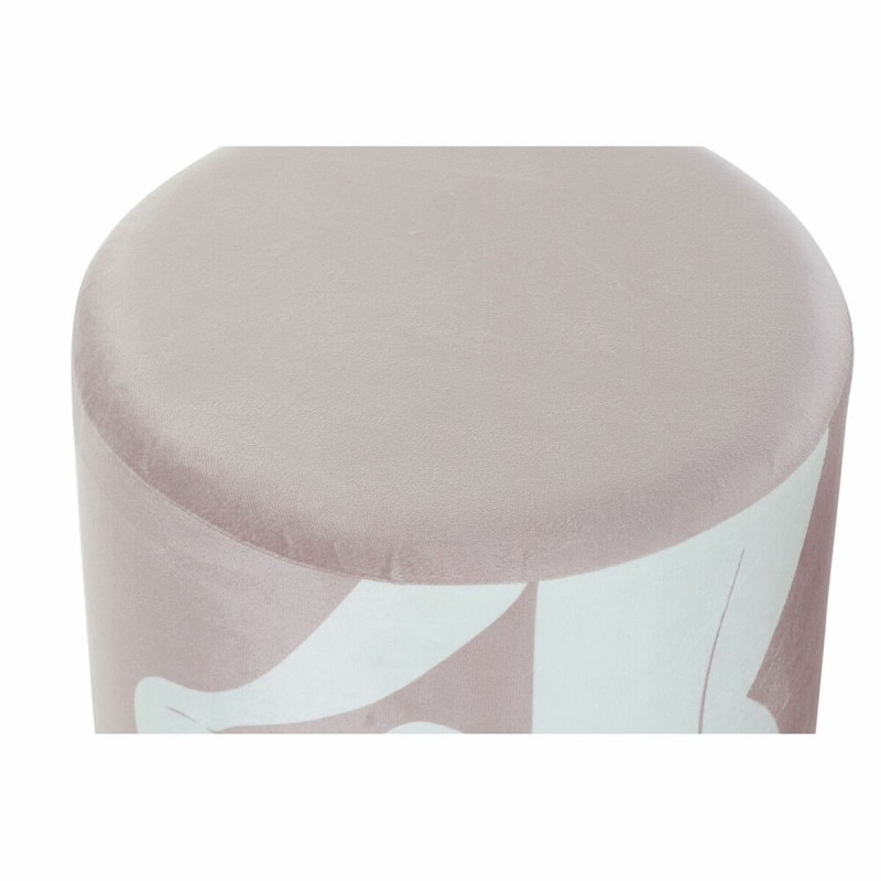 Footrest DKD Home Decor Scandi Golden White Light Pink 30 x 30 x 38 cm (2 Units)