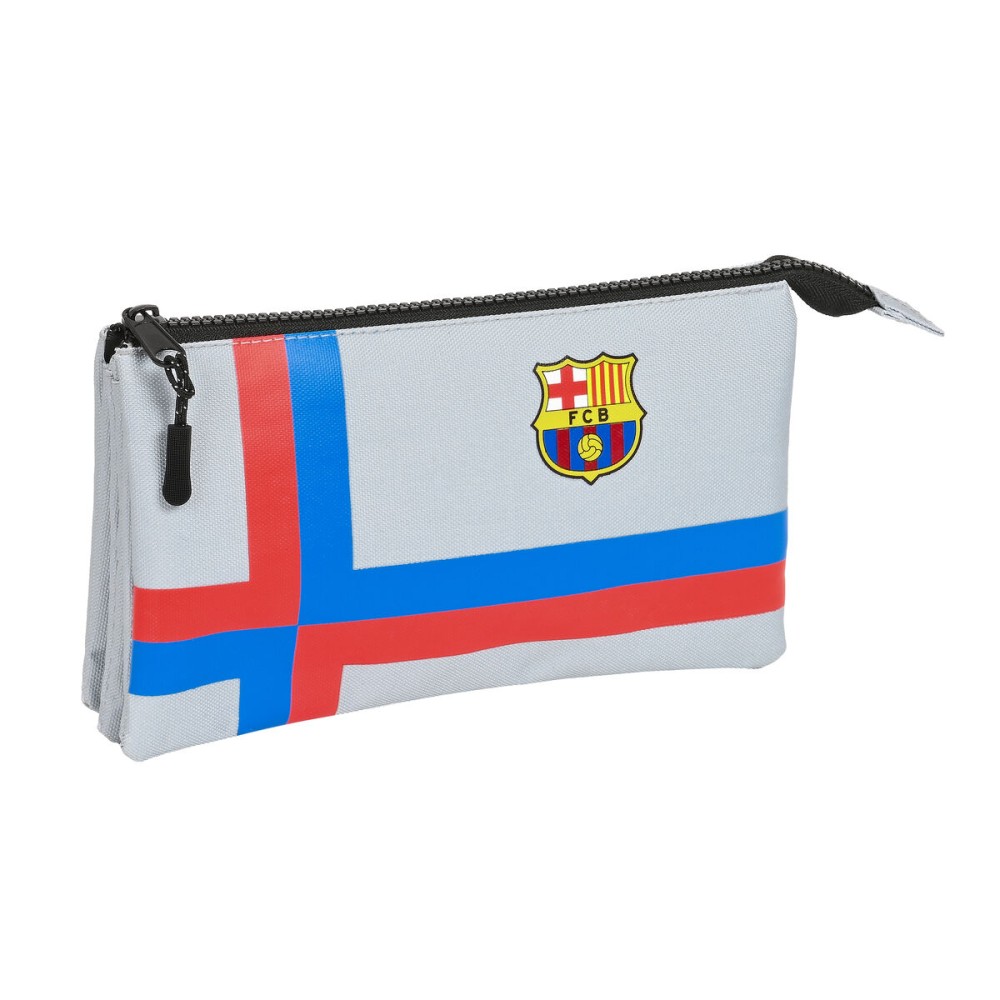 Dreifaches Mehrzweck-Etui F.C. Barcelona Grau (22 x 12 x 3 cm)