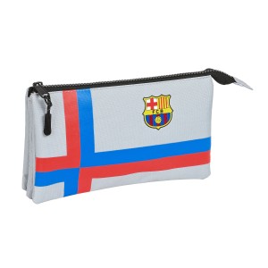 Dreifaches Mehrzweck-Etui F.C. Barcelona Grau (22 x 12 x 3 cm)