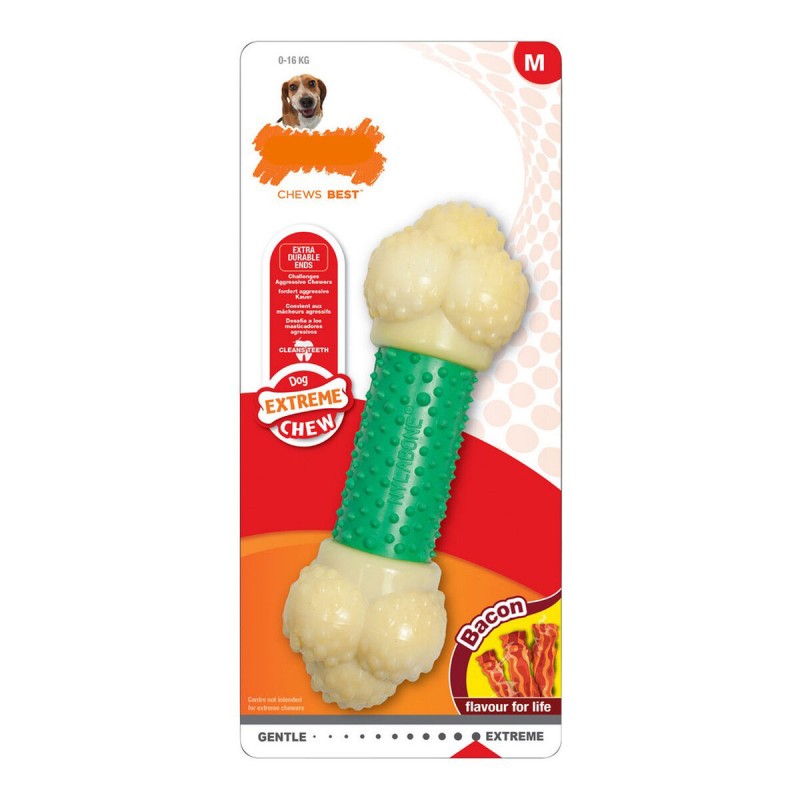 Dog chewing toy Nylabone Extreme Chew Double Action Bacon Mint 2-in-1 Rubber Size M Nylon