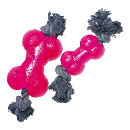 Jouet pour chien Gloria TPR Avec corde Rose Taille M (14 cm)