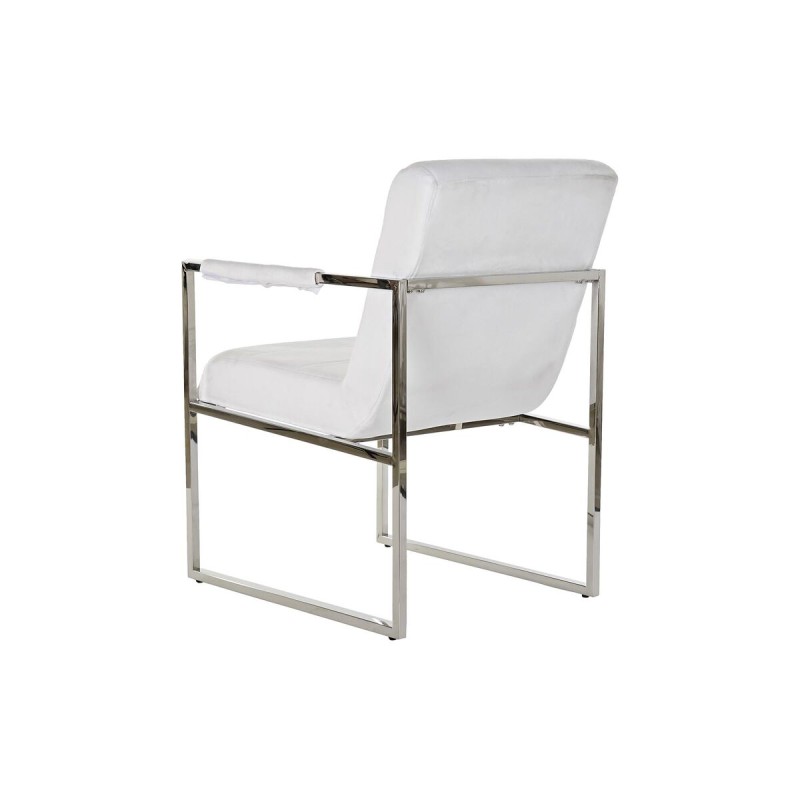 Chair DKD Home Decor Polyester Steel White (56 x 68 x 92 cm)