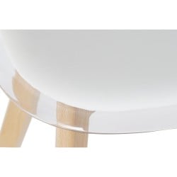 Chaise de Salle à Manger DKD Home Decor Blanc Transparent Naturel Bois Polycarbonate 54 x 47 x 81 cm