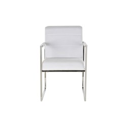 Chaise DKD Home Decor Polyester Acier Blanc (56 x 68 x 92 cm)