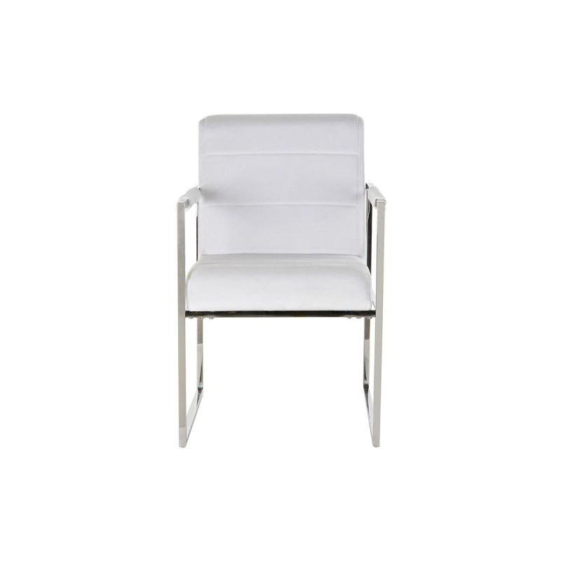 Chair DKD Home Decor Polyester Steel White (56 x 68 x 92 cm)