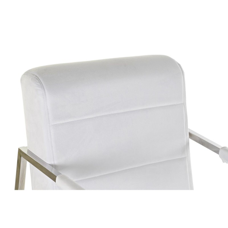 Chaise DKD Home Decor Polyester Acier Blanc (56 x 68 x 92 cm)