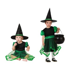 Verkleidung für Babys grün Hexe