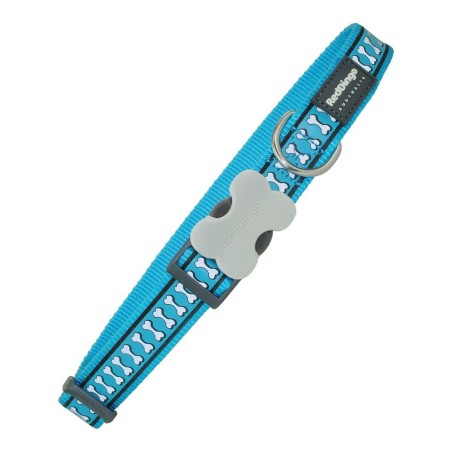 Collier pour Chien Red Dingo Réfléchissant Os Turquoise (2,5 x 41-63 cm)