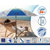 Parasol de plage Bleu Ø 200 cm SPF50+ Marin