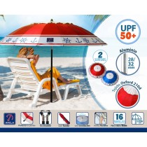 Parasol de plage Ø 220 cm SPF50+ Ancre
