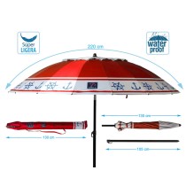 Parasol de plage Ø 220 cm SPF50+ Ancre