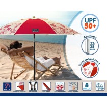Sonnenschirm Rot Ø 200 cm SPF50+ Marineblau