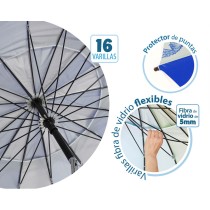 Parasol de plage Bleu Ø 220 cm SPF50+ Marin