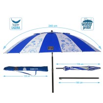 Parasol de plage Bleu Ø 240 cm SPF50+ Marin