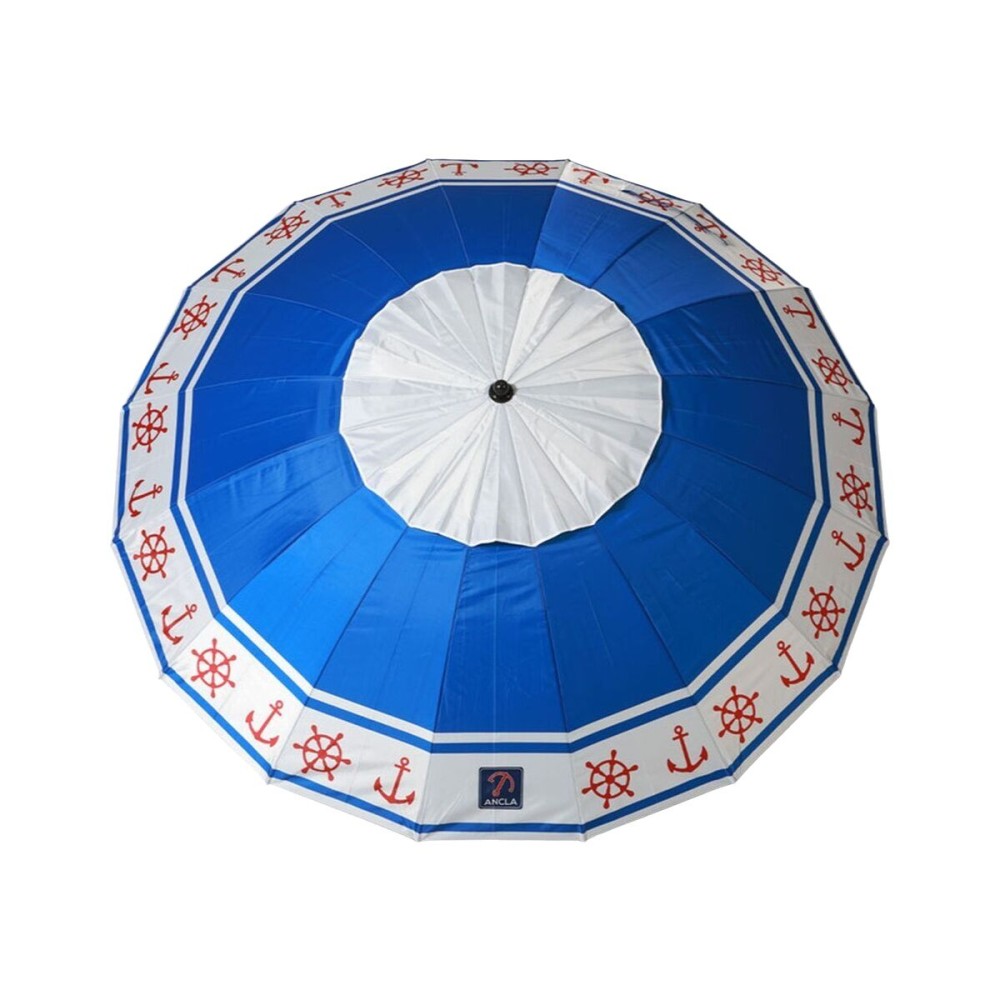 Parasol de plage Bleu Ø 240 cm SPF50+ Ancre