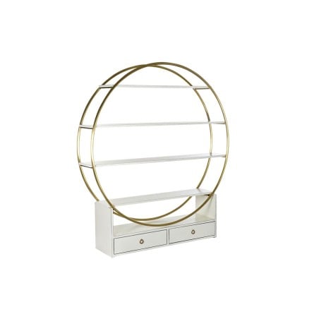 Étagère DKD Home Decor 160 x 35 x 180 cm Doré Métal Blanc Peuplier