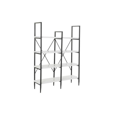 Étagère DKD Home Decor Noir Métal Blanc 4 Etagères Bois MDF (110 x 30 x 150 cm)