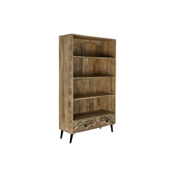 Étagère DKD Home Decor Noir Métal Brun foncé Bois de manguier 100 x 40 x 180 cm