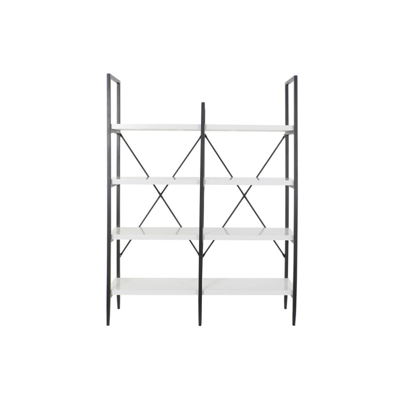 Shelves DKD Home Decor Black Metal White 4 Shelves MDF Wood (110 x 30 x 150 cm)