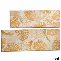 Leinwand Pflanzenblatt Gold 135 x 45 x 1,5 cm (6 Stück)