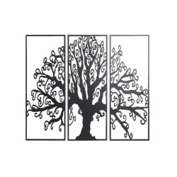 Wall Decoration DKD Home Decor 3 Pieces Black Tree Metal (105 x 1,3 x 91 cm)