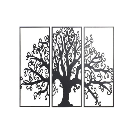 Décoration murale DKD Home Decor 3 Pièces Noir Arbre Métal (105 x 1,3 x 91 cm)