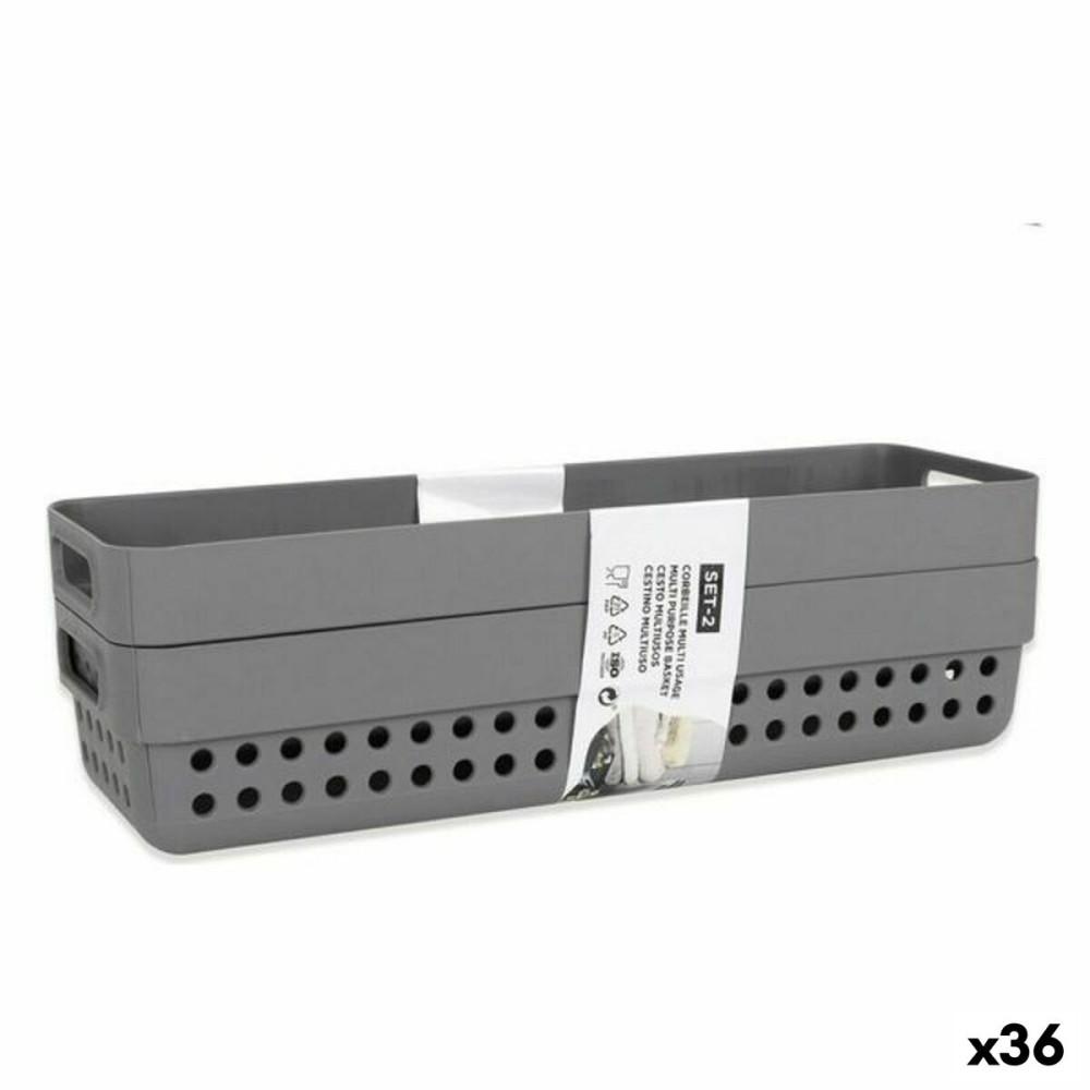 Multi-purpose basket Confortime 144888 24 x 7,5 x 5 cm 24 x 7,5 x 7 cm 2 Pieces (36 Units)