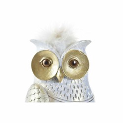 Decorative Figure DKD Home Decor White Golden Owl 9 x 9 x 17 cm