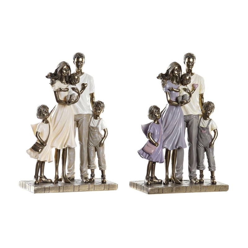 Deko-Figur DKD Home Decor 17,5 x 8,5 x 26 cm Gold Familie (2 Stück)