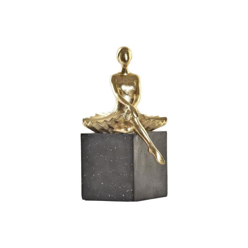 Deko-Figur DKD Home Decor Gold Harz Dunkelgrau Ballett-Tänzerin (21,5 x 23 x 32 cm)