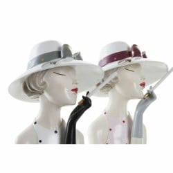 Decorative Figure DKD Home Decor 18,5 x 15 x 31 cm Lady Pink White (2 Units)