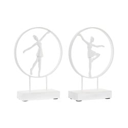 Decorative Figure DKD Home Decor 23 x 9 x 33 cm White Ballet Dancer (2 Units)