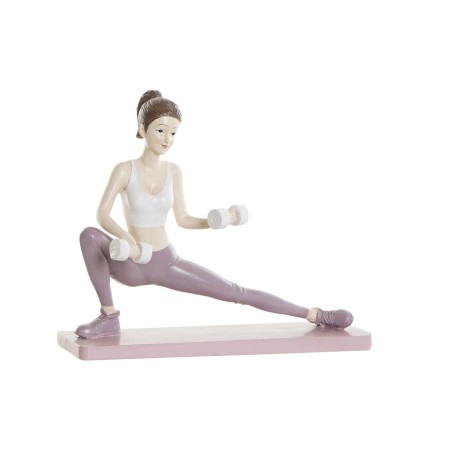 Decorative Figure DKD Home Decor Pink Yoga Scandi 20 x 8 x 16,5 cm