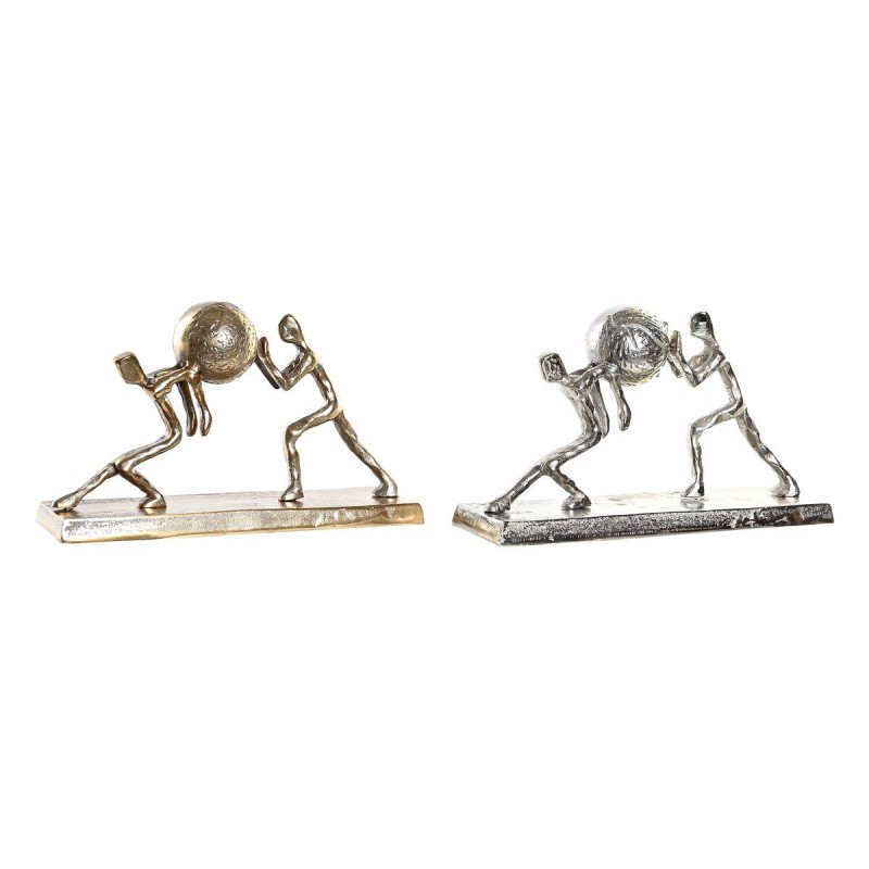 Decorative Figure DKD Home Decor 33 x 10 x 19 cm Champagne Silver (2 Units)