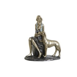 Figurine Décorative DKD Home Decor Bleu Doré Femme 15 x 9,5 x 18 cm