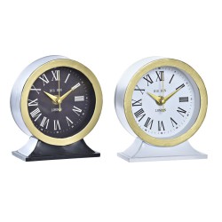 Horloge de table DKD Home Decor Blanc Noir Verre Fer 12 x 6 x 13 cm (2 Unités)